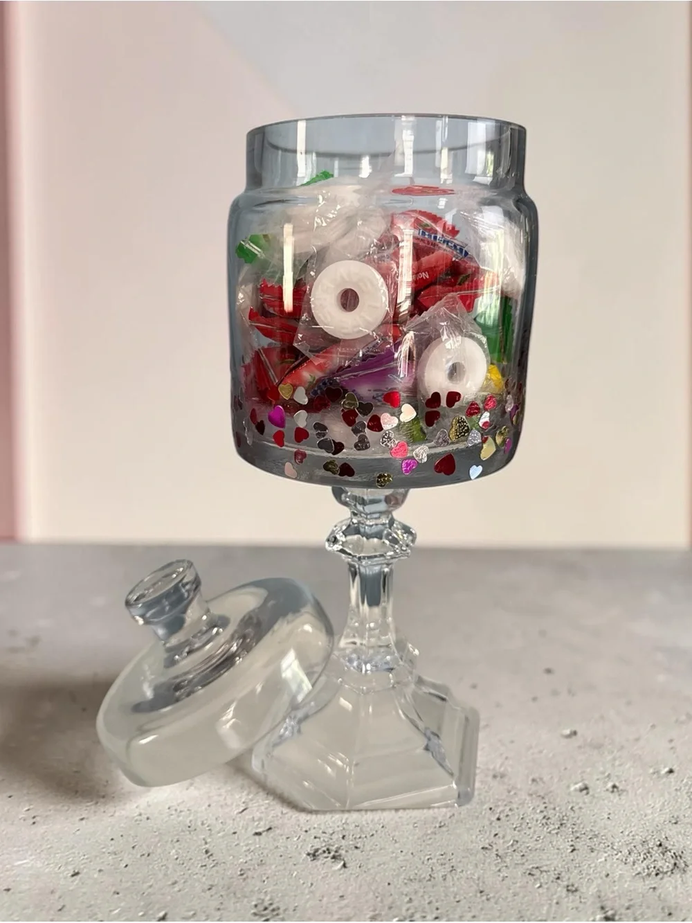 Glass Pedestal Apothecary Candy Jar with Lid